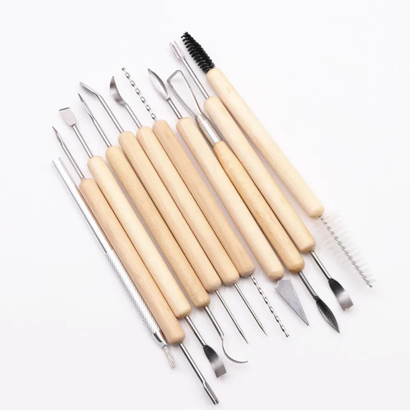 11pcs Clay Sculpting Kit Sculpt Smoothing Wax Carving Pottery Ceramic Tools Polymer Shapers Modeling Carved Tool Wood Handle Set
11pcs Clay Sculpting Kit Sculpt Smoothing Wax Carving Pottery Ceramic Tools Polymer Shapers Modeling Carved Tool Wood Handle Set