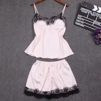 Summer Sleeveless Cami+Shorts Home Clothes Female Pajamas Pyjama Set Lace Trim 2 Piece Nightwear Sexy Sleepwear Pijamas M-XXL
Summer Sleeveless Cami+Shorts Home Clothes Female Pajamas Pyjama Set Lace Trim 2 Piece Nightwear Sexy Sleepwear Pijamas M-XXL