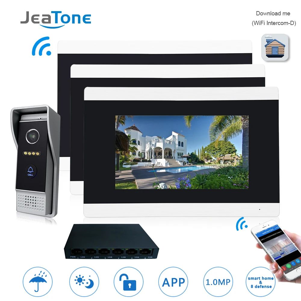 7'' Touch Screen Wireless WIFI IP Video Door Phone Intercom Video Doorbell Villa Access Control System Motion Detection 1 to 3
7'' Touch Screen Wireless WIFI IP Video Door Phone Intercom Video Doorbell Villa Access Control System Motion Detection 1 to 3