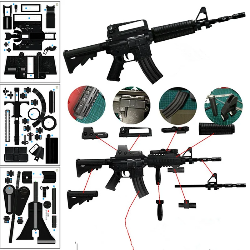1:1 M4A1 Assault Rifle 3D DIY Paper Model Gun Handmade Cosplay Prop Toys Collection Gift For Children
1:1 M4A1 Assault Rifle 3D DIY Paper Model Gun Handmade Cosplay Prop Toys Collection Gift For Children