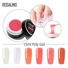 Gel de dedo semi permanente da laca do gel para o polonês do prego do cristal da extensão gel poli da arte 15ml do prego de rosalind para o prego uv do diodo emissor de luz(China)
