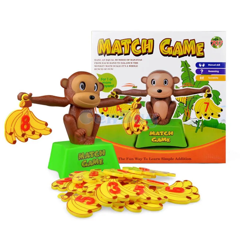 Funny Cute Monkey Bananas Numbers Balance Scales Educational Toys Matching Game Preschool Math Learning Toys for Children Gifts
Funny Cute Monkey Bananas Numbers Balance Scales Educational Toys Matching Game Preschool Math Learning Toys for Children Gifts