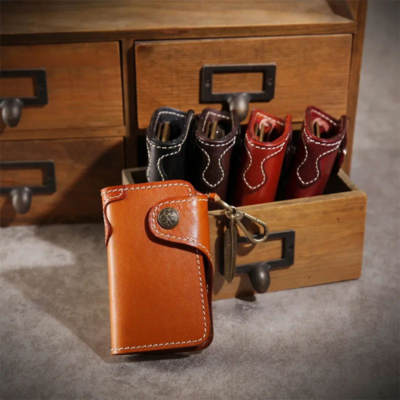 Leather Keychain Vintage Unisex Genuine Leather Key Pouch Handwork Key Wallet Holder Key Wallet
Leather Keychain Vintage Unisex Genuine Leather Key Pouch Handwork Key Wallet Holder Key Wallet