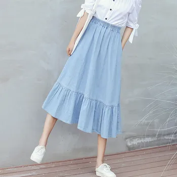 Plus Size 3XL Elsatic Patchwork Women Skirts 2019 Demin A Line Pleated High Waist Pockets Female Solid Blue Jeans Ladies Skirt
Plus Size 3XL Elsatic Patchwork Women Skirts 2019 Demin A Line Pleated High Waist Pockets Female Solid Blue Jeans Ladies Skirt