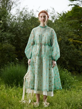 IRINAY129 2019 SS Collection original design vintage long sleeve midi see through polka dot dress summer
IRINAY129 2019 SS Collection original design vintage long sleeve midi see through polka dot dress summer