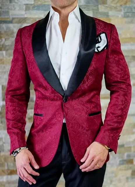 New Fashion One Button Wine Paisley Groom Tuxedos Black Shawl Lapel Groomsmen Mens Suits Blazers (Jacket+Pants+Tie) W:782
New Fashion One Button Wine Paisley Groom Tuxedos Black Shawl Lapel Groomsmen Mens Suits Blazers (Jacket+Pants+Tie) W:782