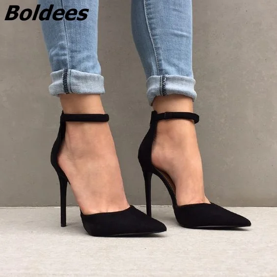 Awesome Women Black Stiletto Heels Concise Design Pointed Toe Line-Style Buckle Pumps This Year New Design Trendy Girls Love
Awesome Women Black Stiletto Heels Concise Design Pointed Toe Line-Style Buckle Pumps This Year New Design Trendy Girls Love