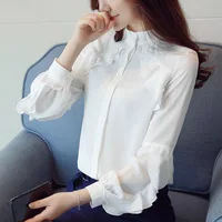 new-fashion-women-Vintage-Chiffon-long-Butterfly-Sleeve-Ruffles-Solid-color-white-Stand-collar-blouse-female.jpg_200x200