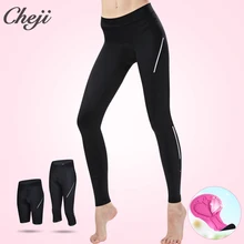 CHEJI 2018 Vente Chaude Femmes Cyclisme Long Pantalon VTT Vélo De Route 3/4 Pantalon Avec Gel Pad Printemps Automne À Séchage Rapide noir Sport Pantalon(China)