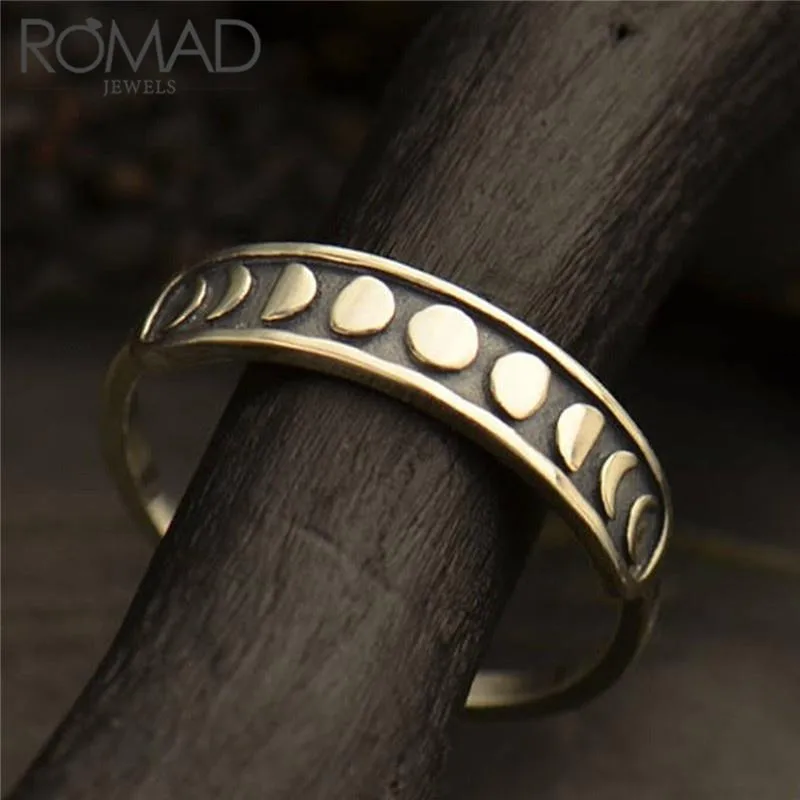 ROMAD Fashion Women Lady Vintage Handmade Ring Silver Moon Phase Finger Ring Moon Band Men Rings Jewelry Size 5-10 R4
ROMAD Fashion Women Lady Vintage Handmade Ring Silver Moon Phase Finger Ring Moon Band Men Rings Jewelry Size 5-10 R4