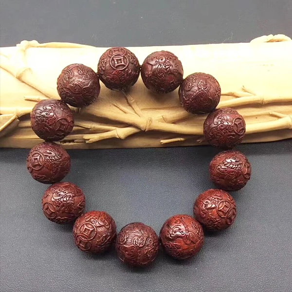18mm Natural India Red Sandalwood Beads Grade AAA High-density Carved Mythical Wild Animal Japa Mala Man Bracelet DIY Accessorie
18mm Natural India Red Sandalwood Beads Grade AAA High-density Carved Mythical Wild Animal Japa Mala Man Bracelet DIY Accessorie