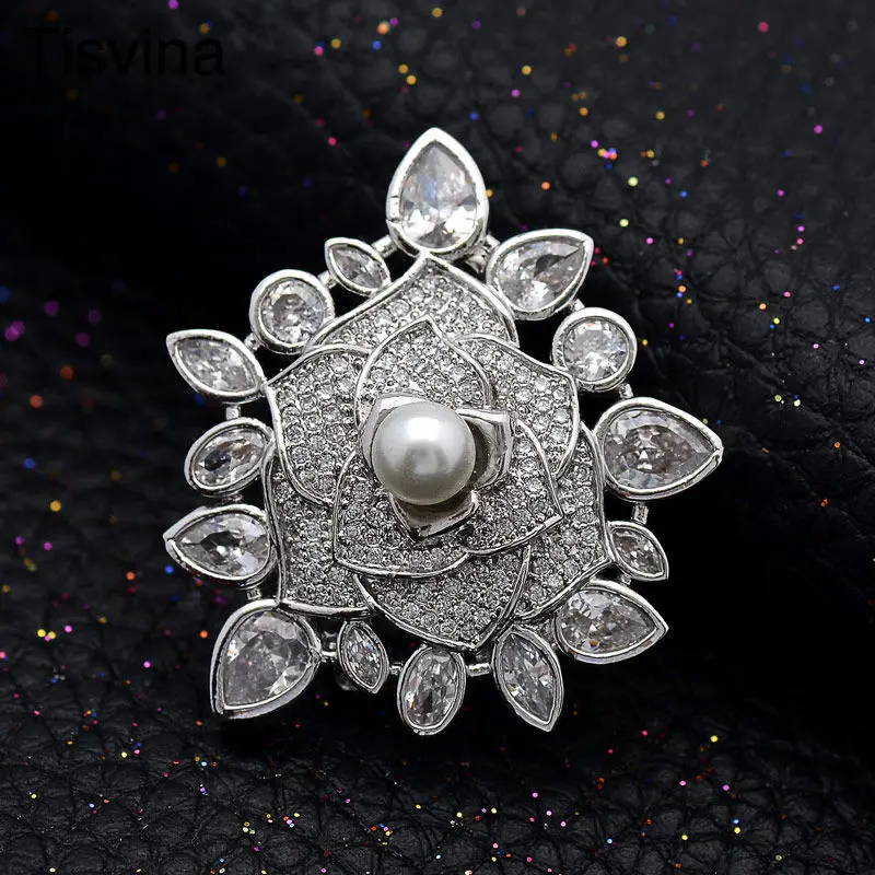 Tisvina New Arrival Flower Pearl Brooches for women Big Crystal zircon Wedding Party Costume Jewelry Wholesale Fashion brooch
Tisvina New Arrival Flower Pearl Brooches for women Big Crystal zircon Wedding Party Costume Jewelry Wholesale Fashion brooch