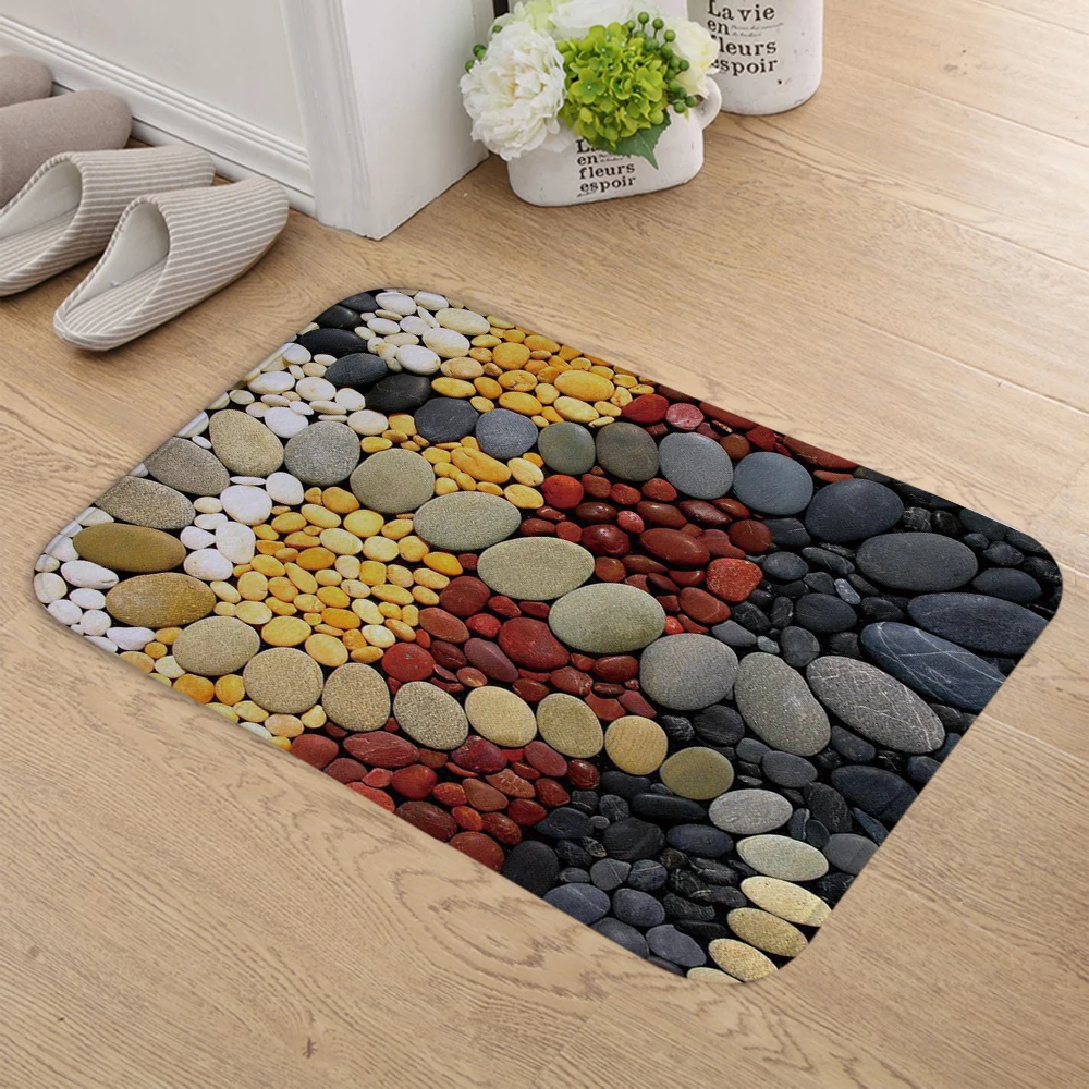 Fokusent Coloured Cobbles Welcome Indoor Doormat Floor Mat Kitchen