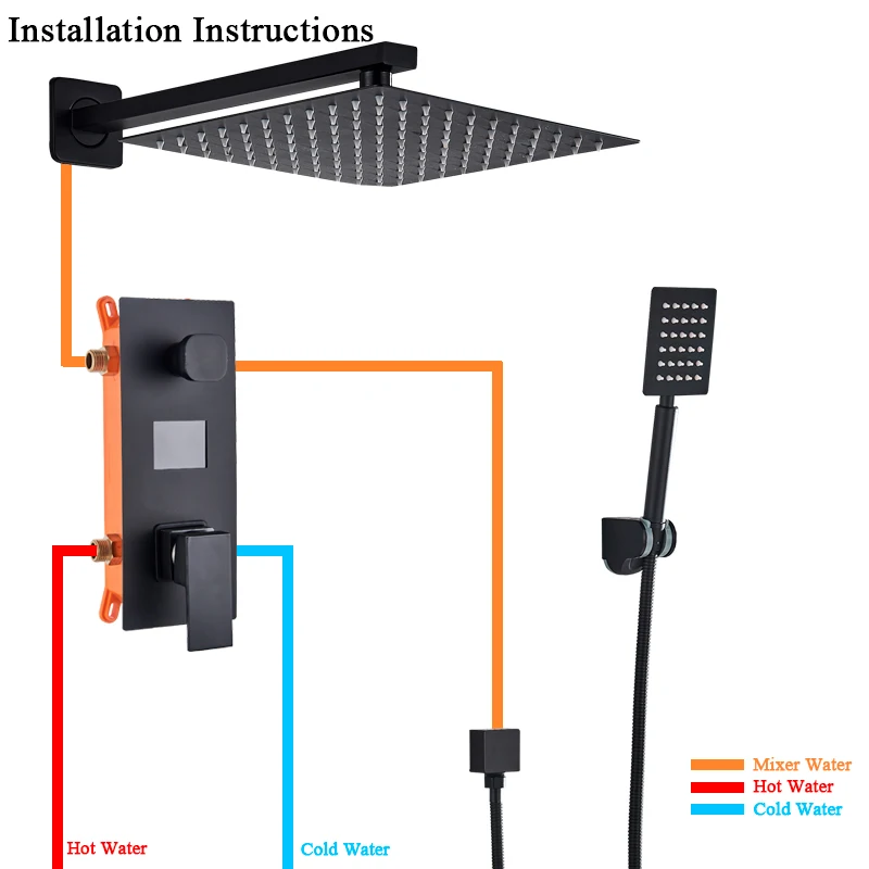 Bathroom Shower 2-Functions Black Digital Shower Faucets Set Rainfall Shower Head 2-way Digital Display Mixer Tap Shower Mixer Bathroom Shower 2-Functions Black Digital Shower Faucets Set Rainfall Shower Head 2-way Digital Display Mixer Tap Shower Mixer