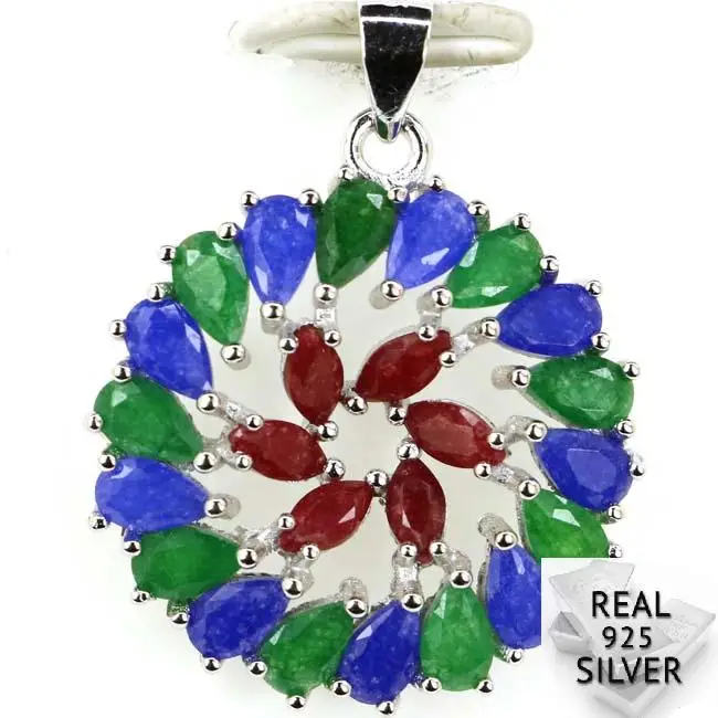 Guaranteed Real 925 Solid Sterling Silver 3.2g Luxury Real Red Rubies Blue Sapphirs Green Emerald Pendant 30x23mm
Guaranteed Real 925 Solid Sterling Silver 3.2g Luxury Real Red Rubies Blue Sapphirs Green Emerald Pendant 30x23mm