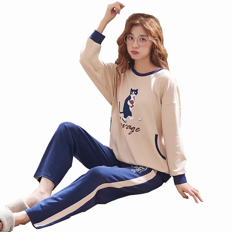 Spring and Autumn New Ladies Pajamas Set Nightwear Female Pure Cotton Long Sleeve Household Clothing Two Piece Sets Many Color
Spring and Autumn New Ladies Pajamas Set Nightwear Female Pure Cotton Long Sleeve Household Clothing Two Piece Sets Many Color