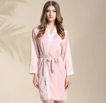 Women Silk Satin Short Night Robe Solid Kimono Robe Fashion Bath Robe Sexy Bathrobe Peignoir Femme Wedding Bride Bridesmaid Robe
Women Silk Satin Short Night Robe Solid Kimono Robe Fashion Bath Robe Sexy Bathrobe Peignoir Femme Wedding Bride Bridesmaid Robe