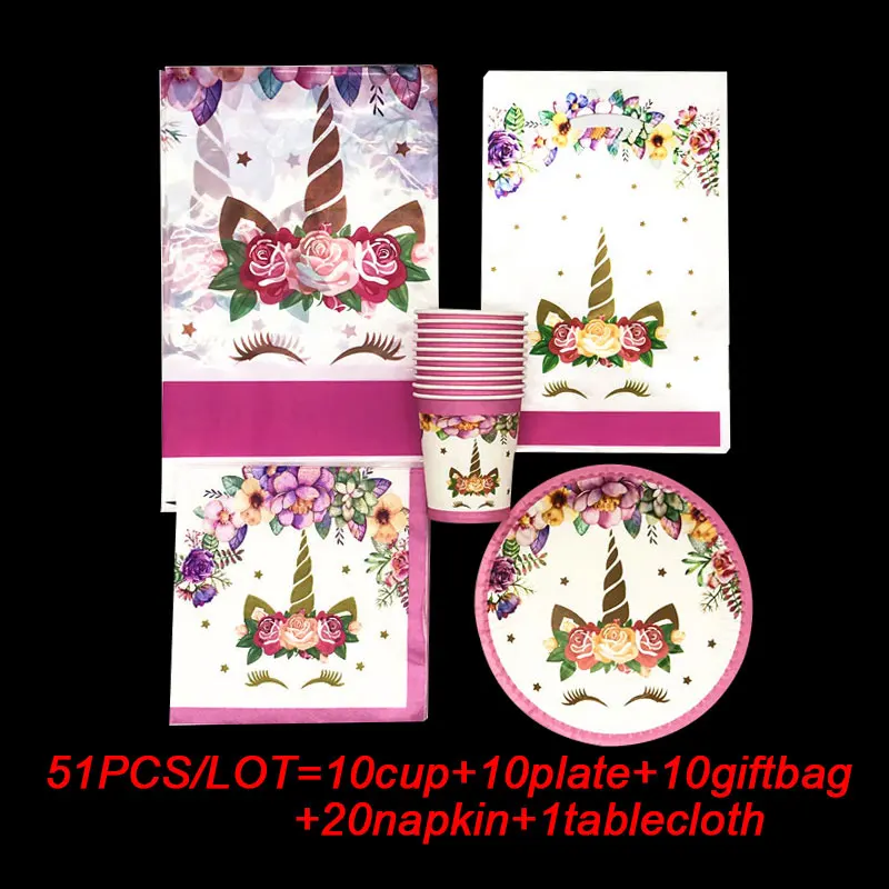 Unicorn birthday decorations girls party set cartoon birthday disposable tableware set 51PCS Unicorn party cup plate flag straws
Unicorn birthday decorations girls party set cartoon birthday disposable tableware set 51PCS Unicorn party cup plate flag straws