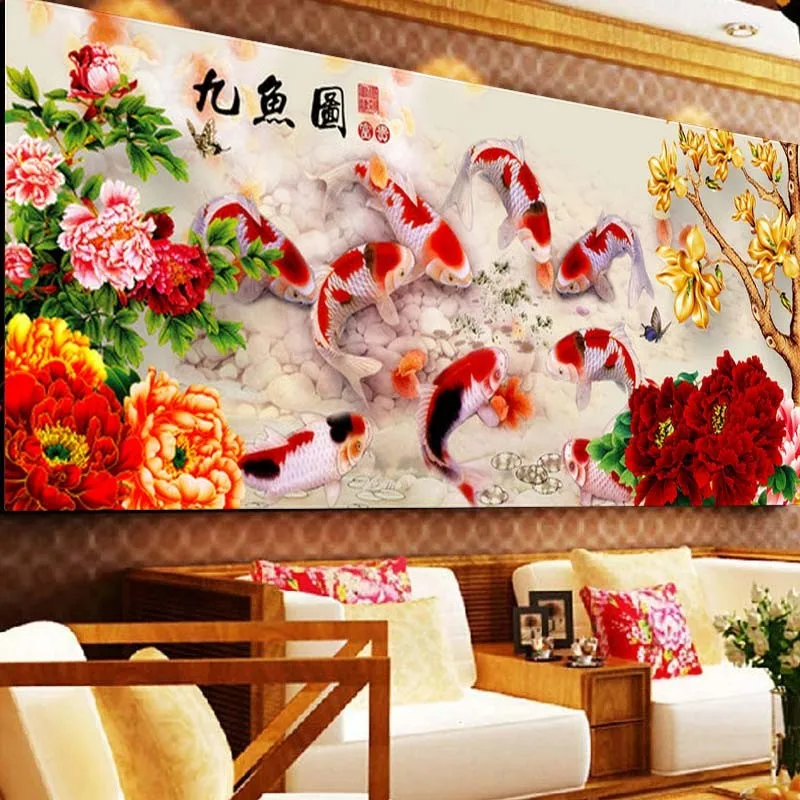 DIY Diamond Embroidery,Round Diamond Nine fish figure Full rhinestone 5D Diamond painting cross stitch,needlework,Christmas
DIY Diamond Embroidery,Round Diamond Nine fish figure Full rhinestone 5D Diamond painting cross stitch,needlework,Christmas