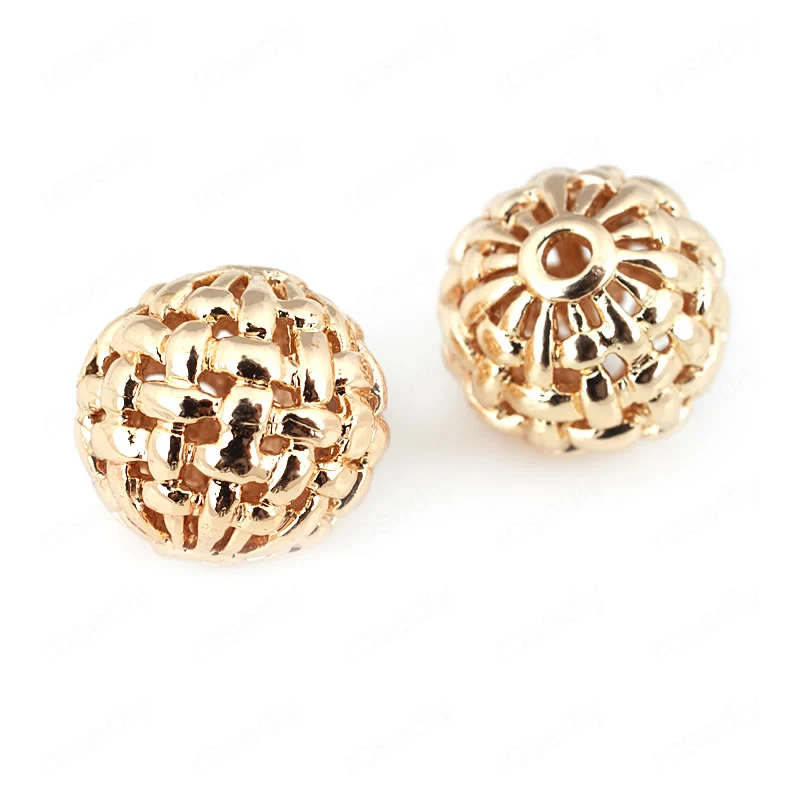6PCS 15MM 24K Champagne Gold Color Plated Brass Hollow Weaving Spacer Beads Bracelet Beads High Quality Diy Jewelry Accessories
6PCS 15MM 24K Champagne Gold Color Plated Brass Hollow Weaving Spacer Beads Bracelet Beads High Quality Diy Jewelry Accessories