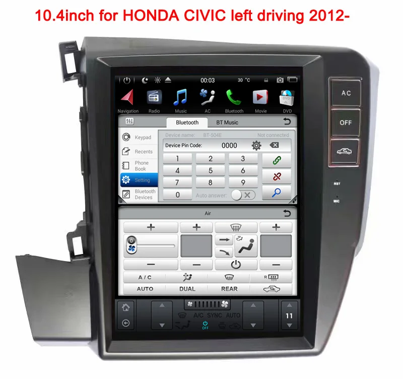 10.4"Android 7.1 tesla style car dvd player for honda civic 2012-2014 with gps navigation 4core touch screen autoradio headunit
10.4"Android 7.1 tesla style car dvd player for honda civic 2012-2014 with gps navigation 4core touch screen autoradio headunit