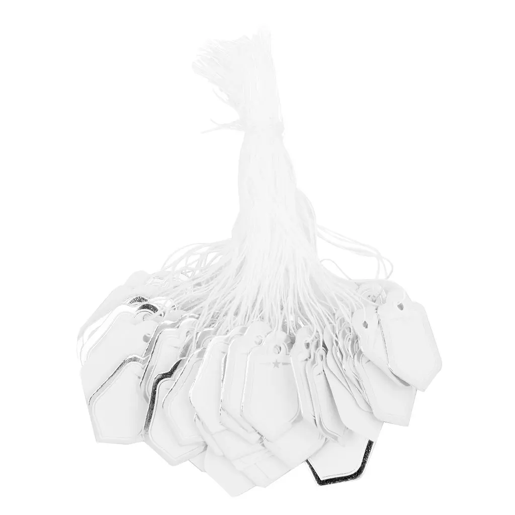 SOSW-500pcs Price tags with strings Hanging Rings Jewelry Sale Display - White and silver
SOSW-500pcs Price tags with strings Hanging Rings Jewelry Sale Display - White and silver