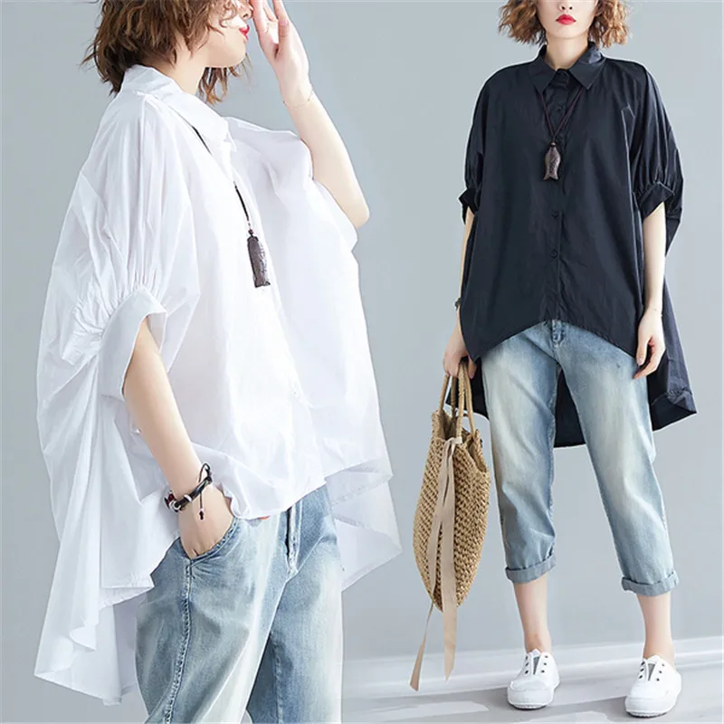 NEW 2019 Summer Sytle Women Fashion Elegant Solid Color Tops Ladies Female Short Sleeve Short Front Long Back Loose Blouse Shirt
NEW 2019 Summer Sytle Women Fashion Elegant Solid Color Tops Ladies Female Short Sleeve Short Front Long Back Loose Blouse Shirt