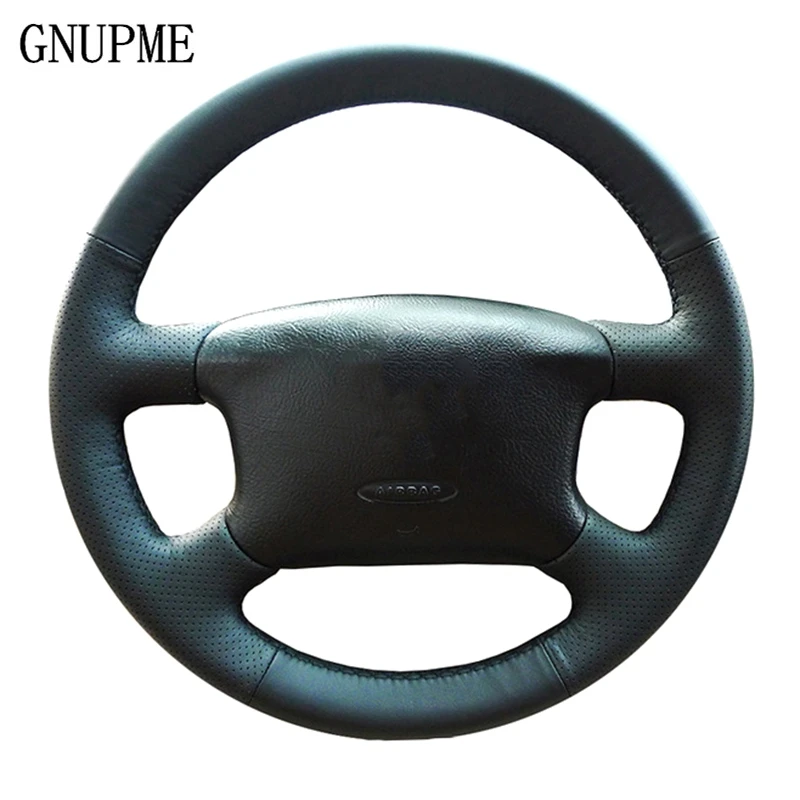 GNUPME DIY рука сшитый черный кожаный Авто чехол рулевого колеса автомобиля для Volkswagen