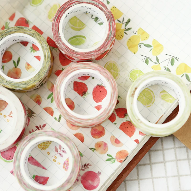 1.5cm * 7m Cute Kawaii Fruit Masking Washi Tape DIY Decorative Adhesive Tape For Scrapbooking Decoration Beautiful Tape
1.5cm * 7m Cute Kawaii Fruit Masking Washi Tape DIY Decorative Adhesive Tape For Scrapbooking Decoration Beautiful Tape