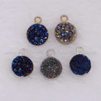 Wholesale Tiny round druzy pendant druzy charms Mix color fashion necklace pendant DIY Jewelry Accessories 2284 
Wholesale Tiny round druzy pendant druzy charms Mix color fashion necklace pendant DIY Jewelry Accessories 2284