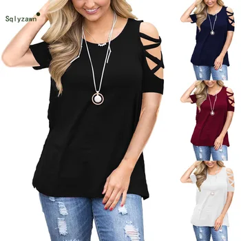 Cotton Bandage T Shirt Women Basic Female TShirt Summer Blue Hollow Out Sexy TShirt Women Cotton Loose Casual T Shirts Tops XXL
Cotton Bandage T Shirt Women Basic Female TShirt Summer Blue Hollow Out Sexy TShirt Women Cotton Loose Casual T Shirts Tops XXL