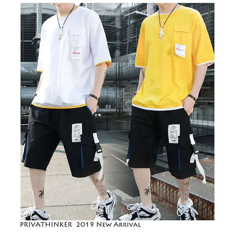 Privathinker Men Summer 2 Piece Set 2019 Mens Clothes Casual Hip Hop Track Suit Male TShirt Harajuku Knee-length Pants Tracksuit
Privathinker Men Summer 2 Piece Set 2019 Mens Clothes Casual Hip Hop Track Suit Male TShirt Harajuku Knee-length Pants Tracksuit