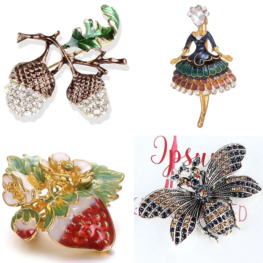 Cute Ethnic Dancer Ballerinas Grapes Strawberry Bee Brooches Women Girls Alloy Pin Up Clips Scarf Hats Shoulder Corsages
Cute Ethnic Dancer Ballerinas Grapes Strawberry Bee Brooches Women Girls Alloy Pin Up Clips Scarf Hats Shoulder Corsages