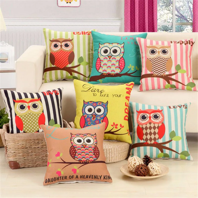 Cartoon Owls Printed Square Sofa Cushion Cover 45x45cm Cotton Linen Throw Pillowcase Decorative Pillow Cases for Home and Cars
Cartoon Owls Printed Square Sofa Cushion Cover 45x45cm Cotton Linen Throw Pillowcase Decorative Pillow Cases for Home and Cars
