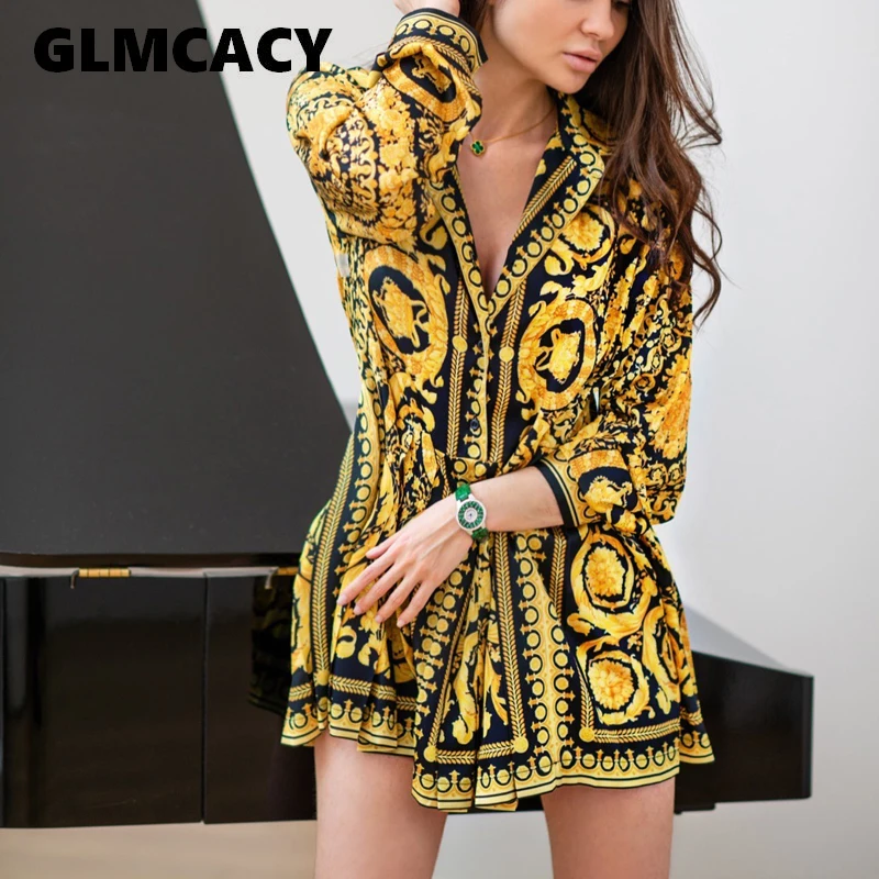 Women Vintage Long Sleeve Shirt Mini Dress Spring Women Scarf Printed Dashiki Dress Pleated Hem Elegant Party Vestidos
Women Vintage Long Sleeve Shirt Mini Dress Spring Women Scarf Printed Dashiki Dress Pleated Hem Elegant Party Vestidos