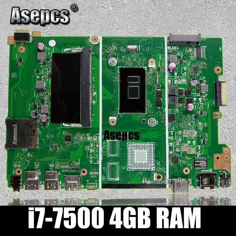 Asepcs X441UA материнская плата с 4G RAM i7-7500 для For Asus X441UV X441U F441U A441U X441UR ноутбука тест 100% ОК