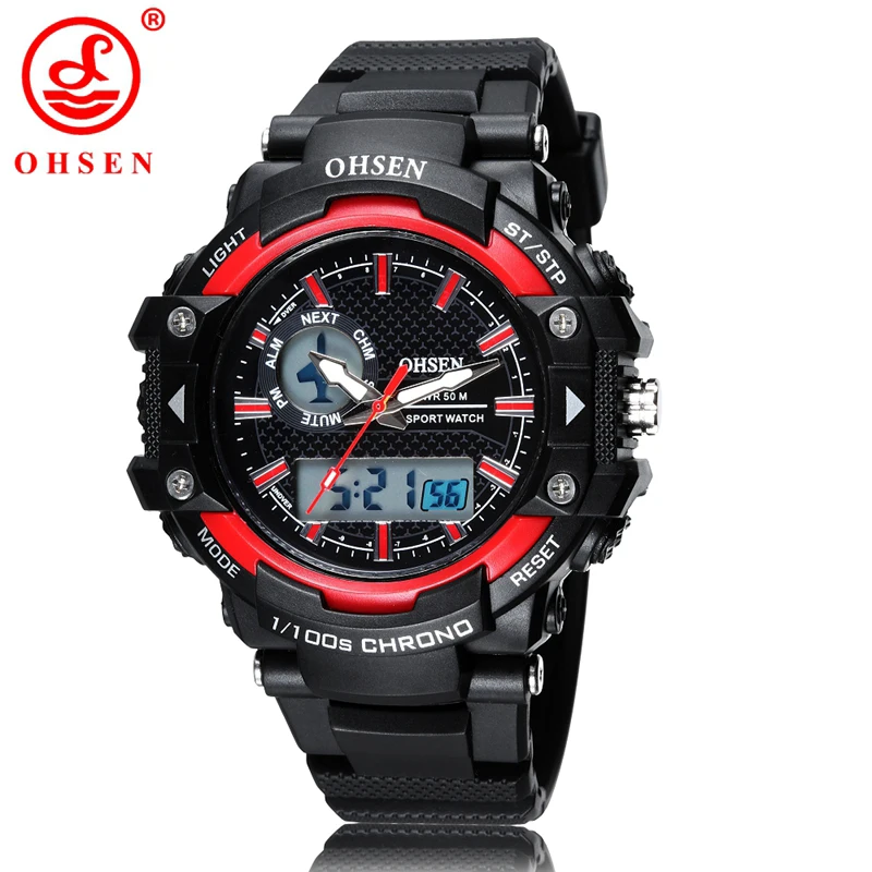 OHSEN Men Sports Watch Plastic Band LED Digital Quartz Wristwatches Military Water Proof Clocks Watches Relogio Masculino AD1506
OHSEN Men Sports Watch Plastic Band LED Digital Quartz Wristwatches Military Water Proof Clocks Watches Relogio Masculino AD1506