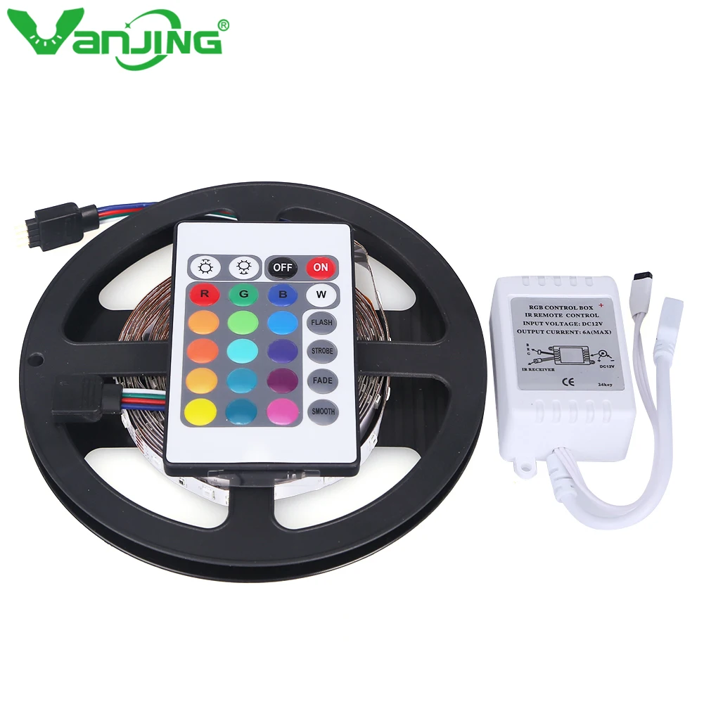 Nonwaterproof 3528 RGB LED Strip 5M 300LED SMD+ 24Key IR Remote Controller Changeable LED Strip Light
Nonwaterproof 3528 RGB LED Strip 5M 300LED SMD+ 24Key IR Remote Controller Changeable LED Strip Light