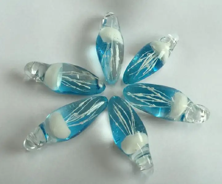 6 PCS handcraft Jellyfish Hand Blown WHITE SEA LIFE JELLY FISH BLUE GLASS PENDANT NEW
6 PCS handcraft Jellyfish Hand Blown WHITE SEA LIFE JELLY FISH BLUE GLASS PENDANT NEW