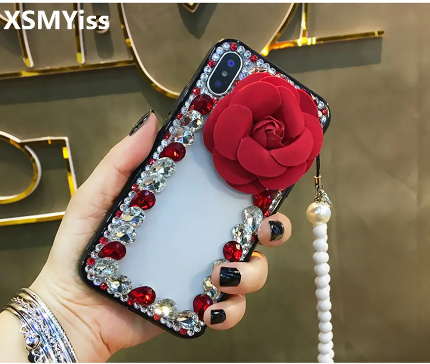 XSMYiss For iphone X XS MAX XR 5S SE 6 6s 7 8 plus Luxury Glitter Bling Crystal Rhinestone Diamond Flower Phone Case Cover
XSMYiss For iphone X XS MAX XR 5S SE 6 6s 7 8 plus Luxury Glitter Bling Crystal Rhinestone Diamond Flower Phone Case Cover