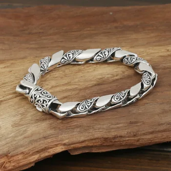 Wholesale S925 Sterling Silver Jewelry Men's Fashion Handmade Personality Retro Thai Silver Sleek Garland Bracelet
Wholesale S925 Sterling Silver Jewelry Men's Fashion Handmade Personality Retro Thai Silver Sleek Garland Bracelet