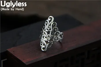 Uglyless Real S925 Sterling Silver Vintage Ethnic Vines Pattern Finger Rings for Women Personalized Big Size Rhombus Ring Hollow
Uglyless Real S925 Sterling Silver Vintage Ethnic Vines Pattern Finger Rings for Women Personalized Big Size Rhombus Ring Hollow