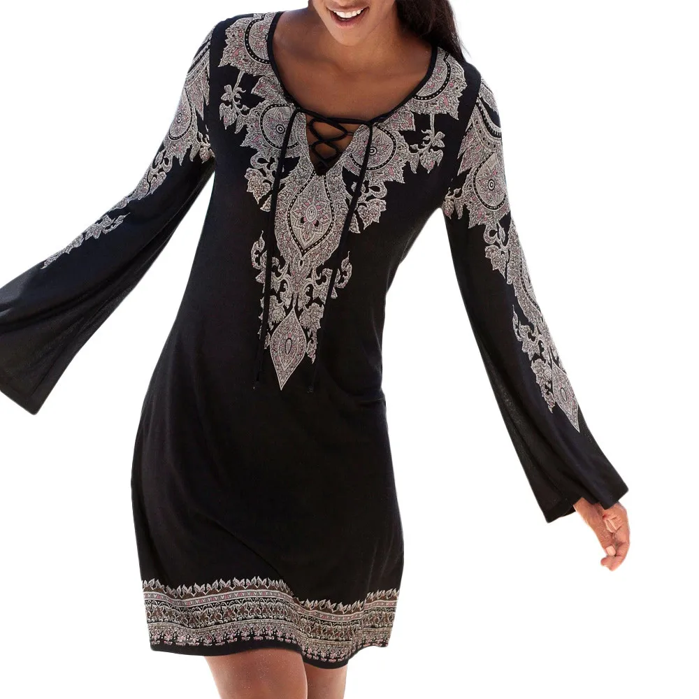 Feitong Boho Print Short Dress Women O-neck Long Sleeve Casual Mini Dresses 2019 Summer Female Beachwear Party Sundress Dress
Feitong Boho Print Short Dress Women O-neck Long Sleeve Casual Mini Dresses 2019 Summer Female Beachwear Party Sundress Dress