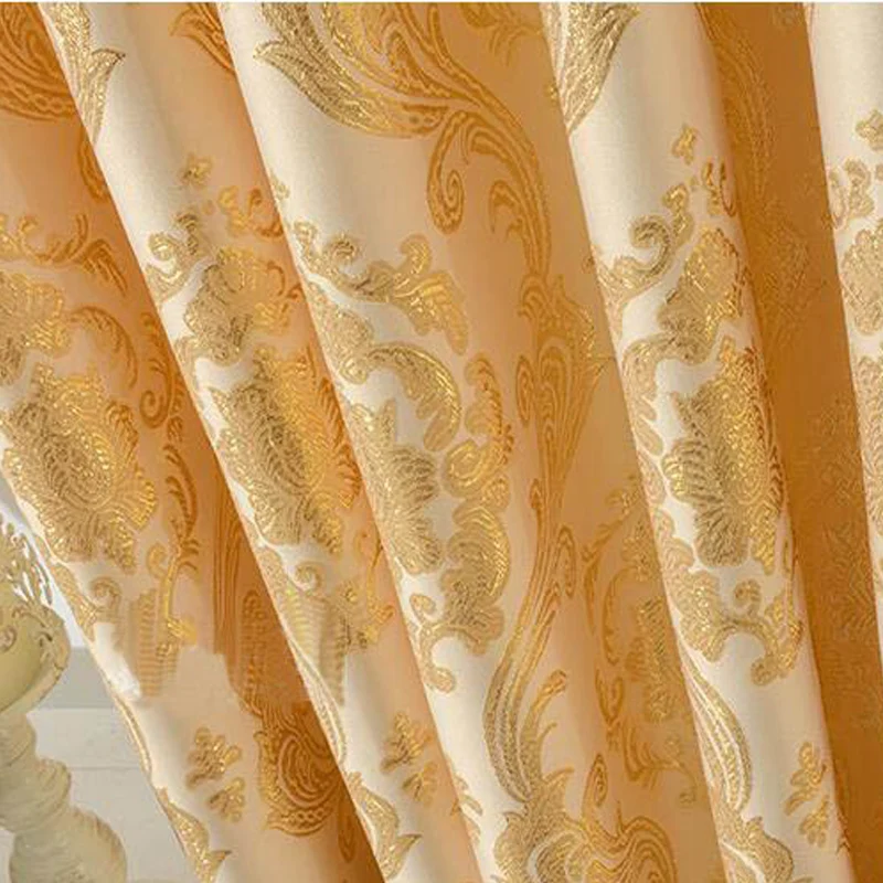 Aubre Jacquard Window Curtains Heavy Fabric High Quality with Gold Color Yarn Embed 75% Black Out Brown Process Finished Size
Aubre Jacquard Window Curtains Heavy Fabric High Quality with Gold Color Yarn Embed 75% Black Out Brown Process Finished Size