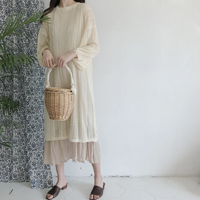 Women Long Dress 2019 Autumn Long Sleeve O Neck Hollow Out Solid Color Loose Female Jurken Pullover Casual Jupe Femme Plus Size
Women Long Dress 2019 Autumn Long Sleeve O Neck Hollow Out Solid Color Loose Female Jurken Pullover Casual Jupe Femme Plus Size