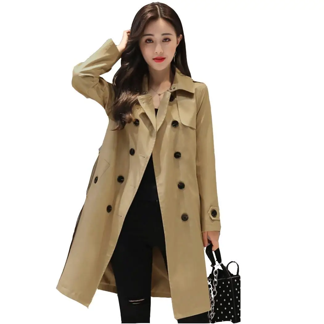 Women British Style Jacket Solid Color Medium Long Double-breasted Windbreaker Coat Pockets, Buttons Casual
Women British Style Jacket Solid Color Medium Long Double-breasted Windbreaker Coat Pockets, Buttons Casual