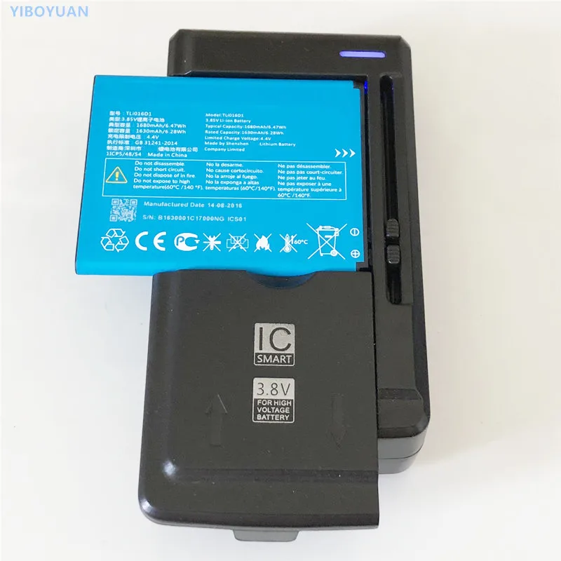 3.85V 1680mAh TLi016D1 For Alcatel TLi016D7 U3 4055U 4055J 4049D 4049X 4049G 4049Y 4049T 4049I 4049A Battery + SS-C1 Charger
3.85V 1680mAh TLi016D1 For Alcatel TLi016D7 U3 4055U 4055J 4049D 4049X 4049G 4049Y 4049T 4049I 4049A Battery + SS-C1 Charger