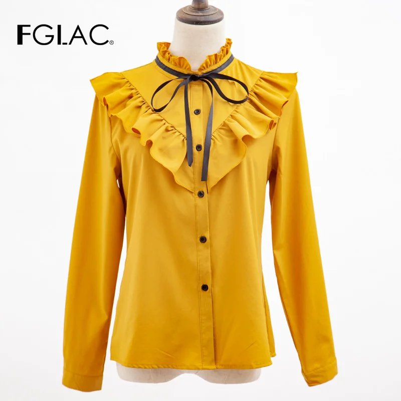 FGLAC women blouse shirt long sleeve shirt blusas ladies tops Stand ruffles women blouses Elegant Chiffon blouse women tops
FGLAC women blouse shirt long sleeve shirt blusas ladies tops Stand ruffles women blouses Elegant Chiffon blouse women tops
