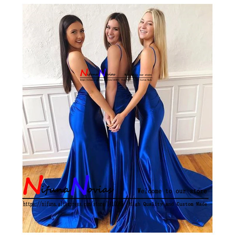 Girl Graduation Dresses Sexy Spaghetti Strap V-neck Royal Blue Mermaid Prom Dresses 2019 Long Backless Party Dress gala jurk
Girl Graduation Dresses Sexy Spaghetti Strap V-neck Royal Blue Mermaid Prom Dresses 2019 Long Backless Party Dress gala jurk