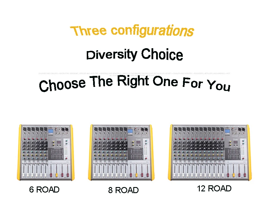 NTBD Stage Performance Hip Hop Professional Audio Mixer 6/8/12 Road with Effect Balance Professional Mixer Wireless Microphone
